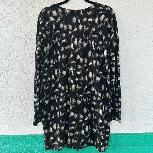 Witchery Leopard Dress Medium Animal Cotton Mini Long Sleeve - Picture 6 of 10